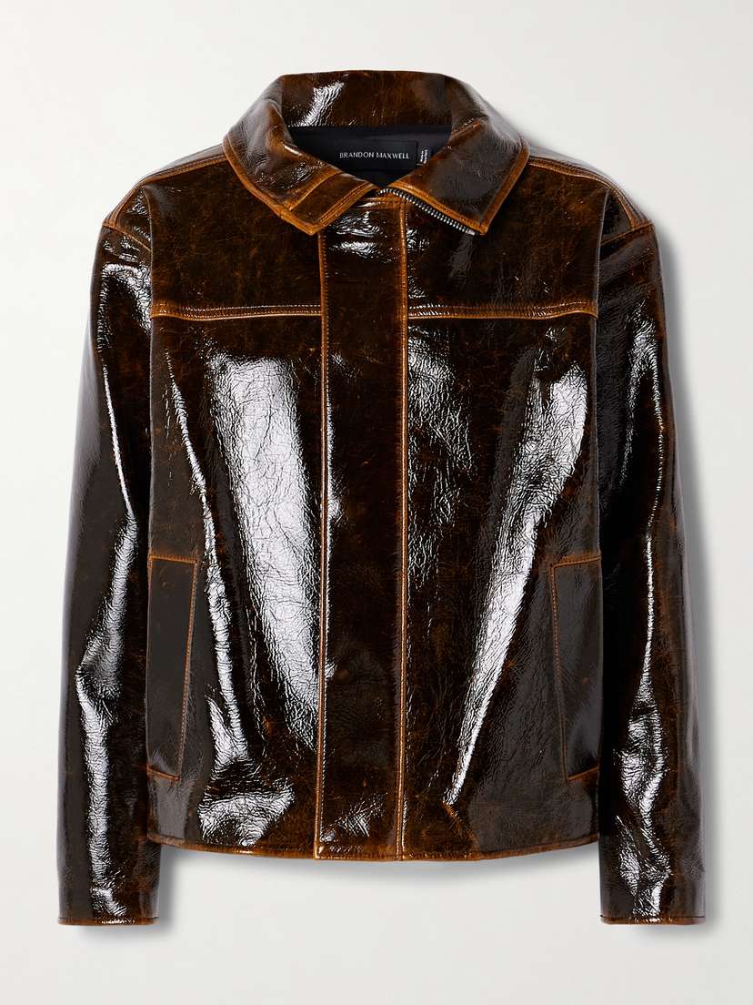 Brandon Maxwell Everett Coated Wool-blend Jacket