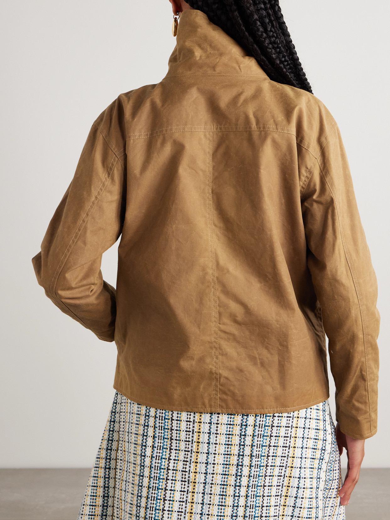 Brandon Maxwell Everett Waxed-cotton Jacket In Brown