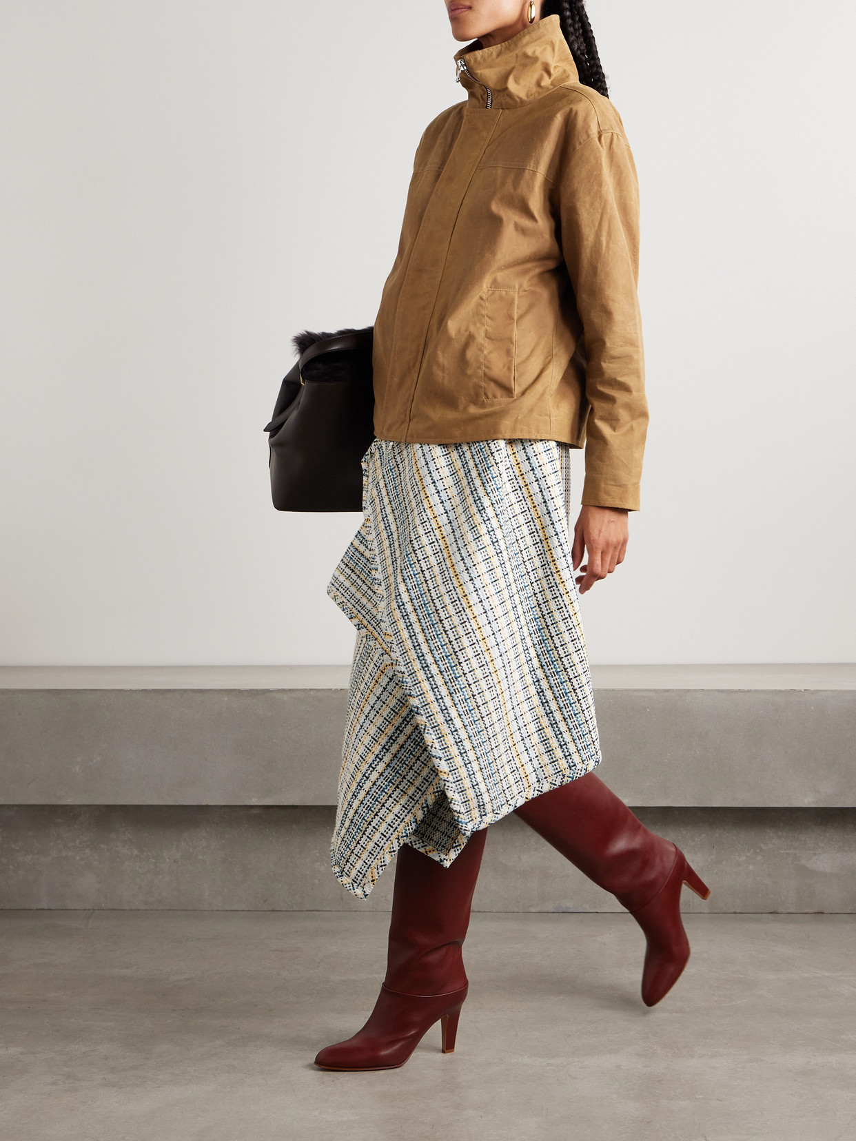 Brandon Maxwell Everett Waxed-cotton Jacket In Brown