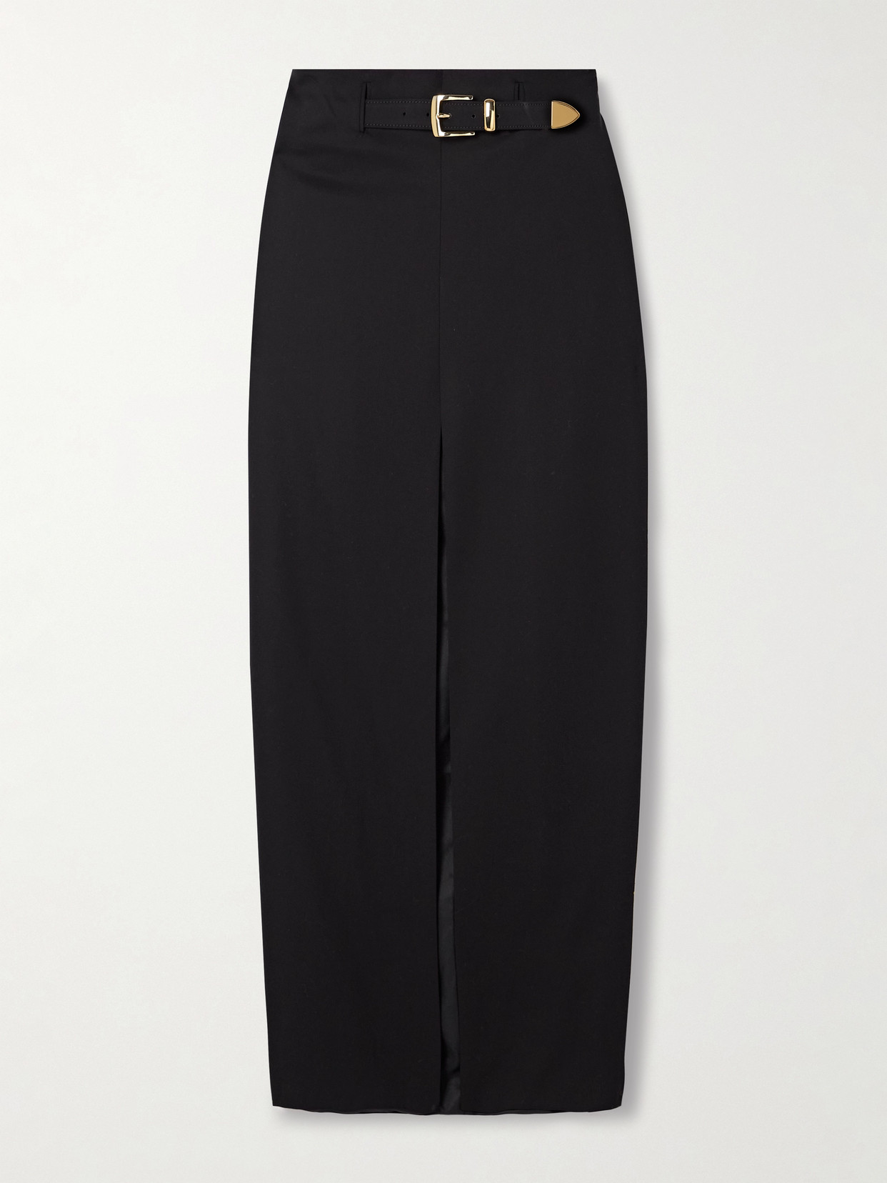 Brandon Maxwell - The Pierce Belted Cotton-crepe Maxi Skirt - Black