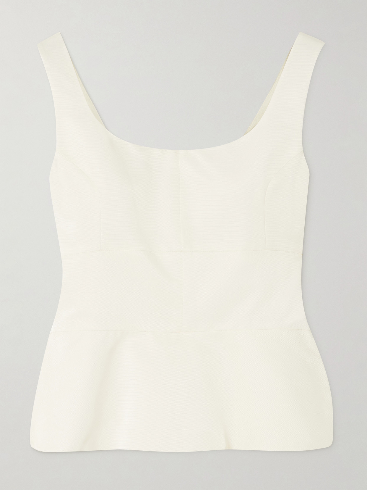 Liberowe Faille Peplum Top In Neutral