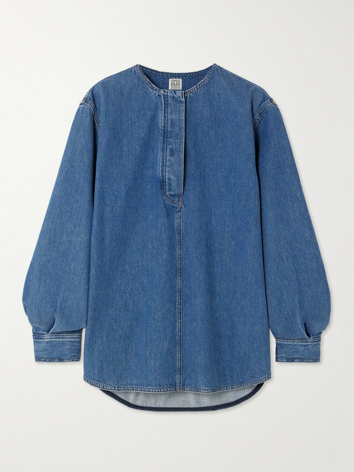 Shop Totême Organic Denim Shirt In Blue