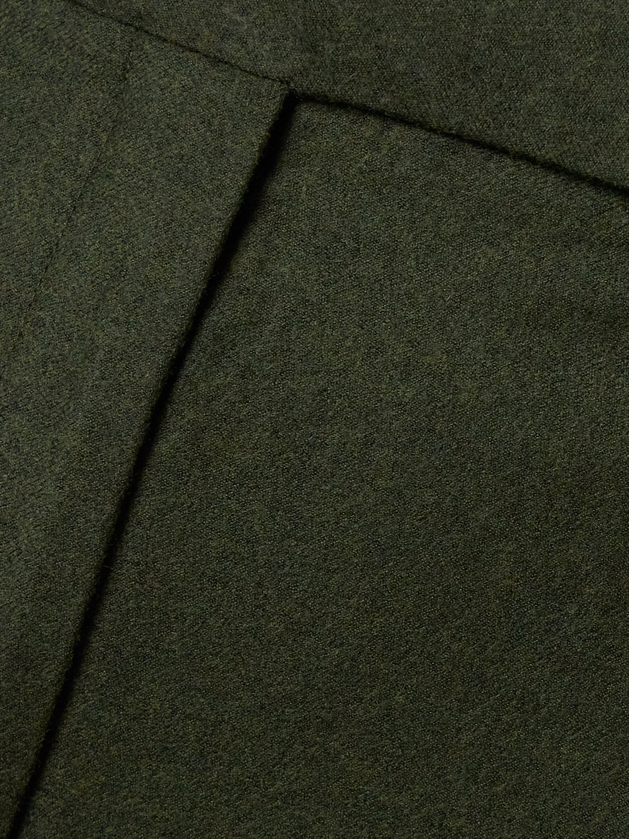 Theory Wool-flannel Tapered Pants In Green