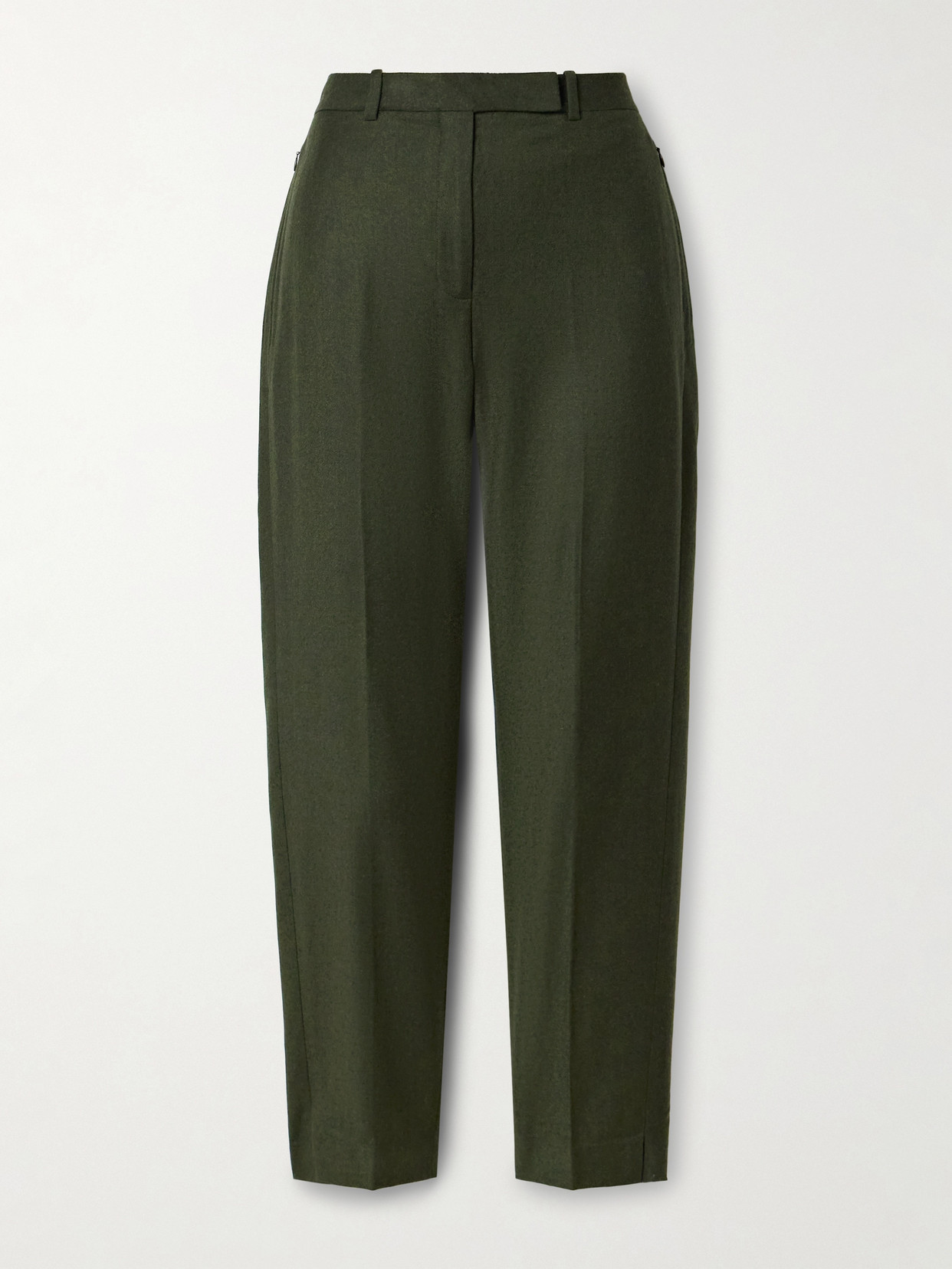 Theory - Wool-flannel Tapered Pants - Green