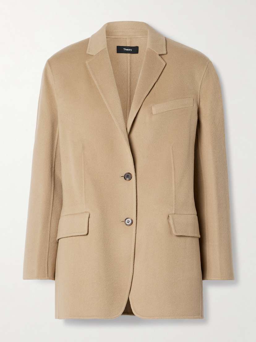 Theory Wool And Recycled Cashmere-blend Felt Blazer