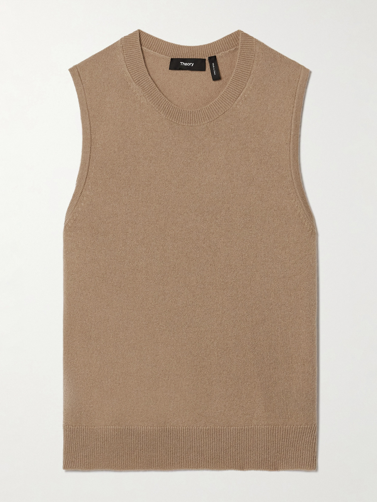Theory Cashmere Sleeveless Sweater In Brown