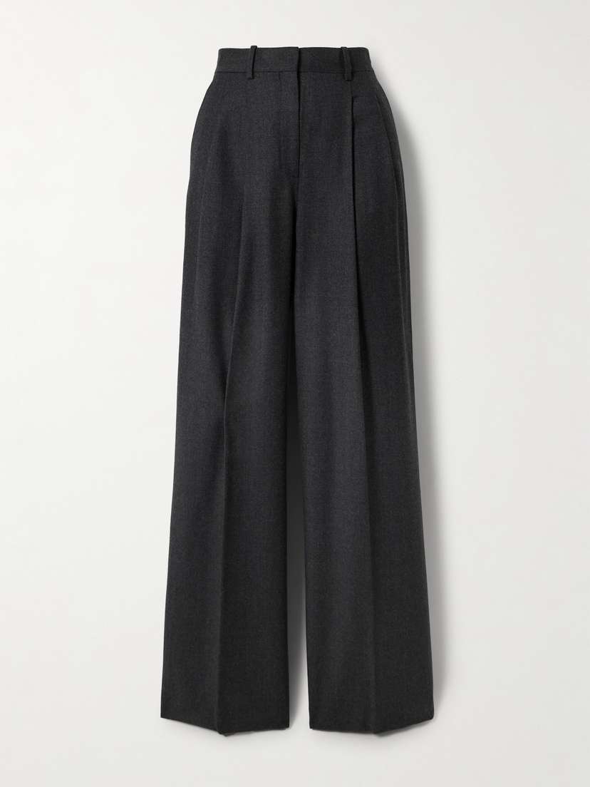 Theory Pleated Wool Wide-leg Pants