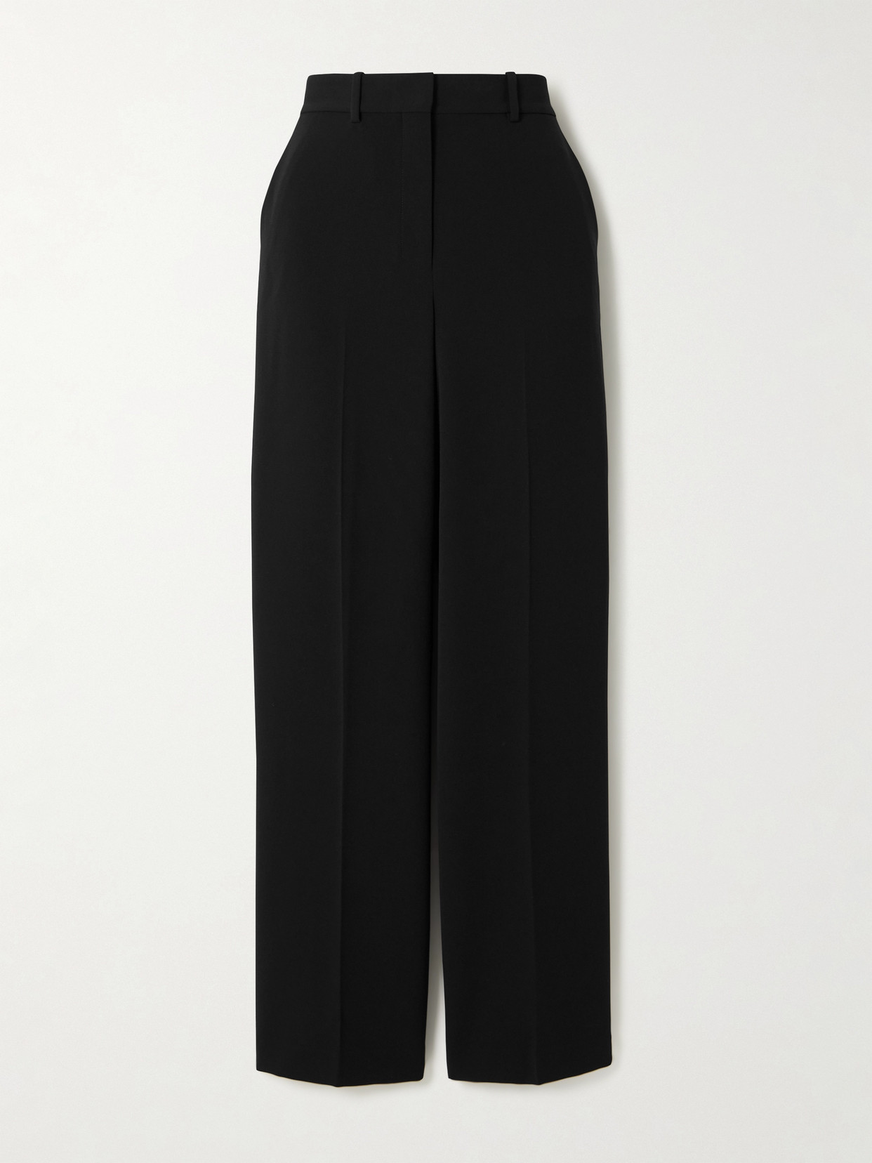 Theory Crepe Wide-leg Pants In Black
