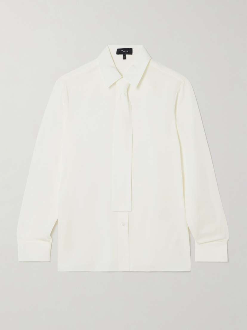 Theory Tie-detailed Silk Shirt - x large