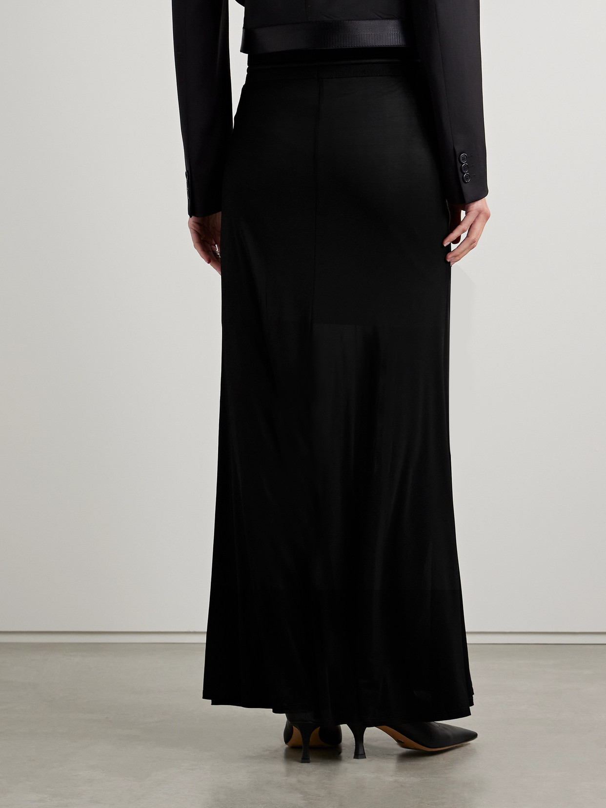 Helmut Lang Stretch-jersey Maxi Skirt In Black