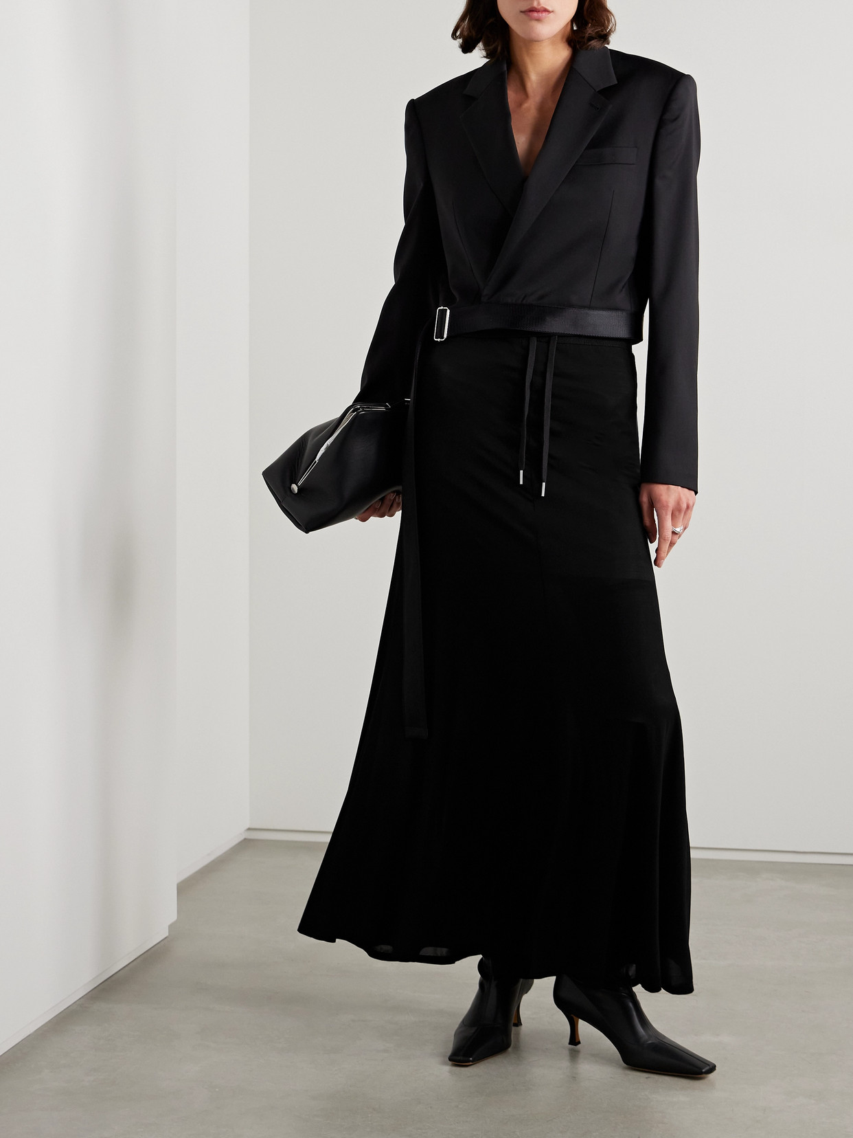 Helmut Lang Stretch-jersey Maxi Skirt In Black