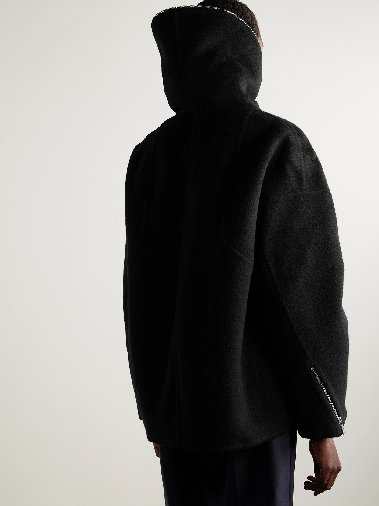 Helmut Lang Oversized Wool-felt Coat In Black