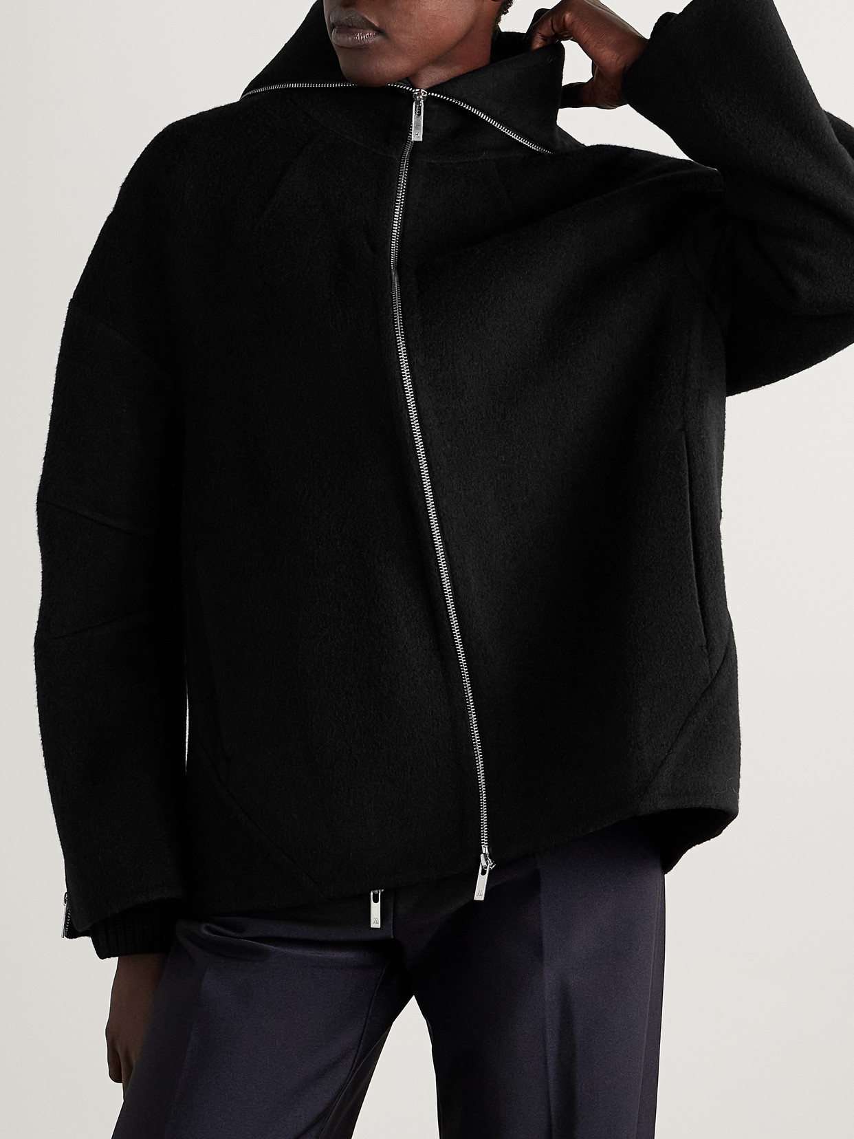 Helmut Lang Oversized Wool-felt Coat In Black