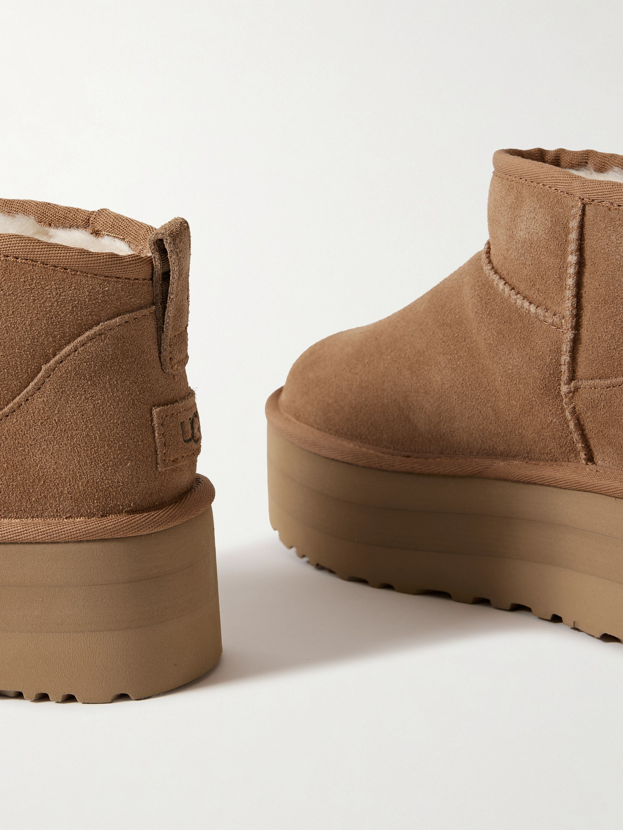 Ugg Classic Ultra Mini Platform Ankle Boots In Chestnut In Brown
