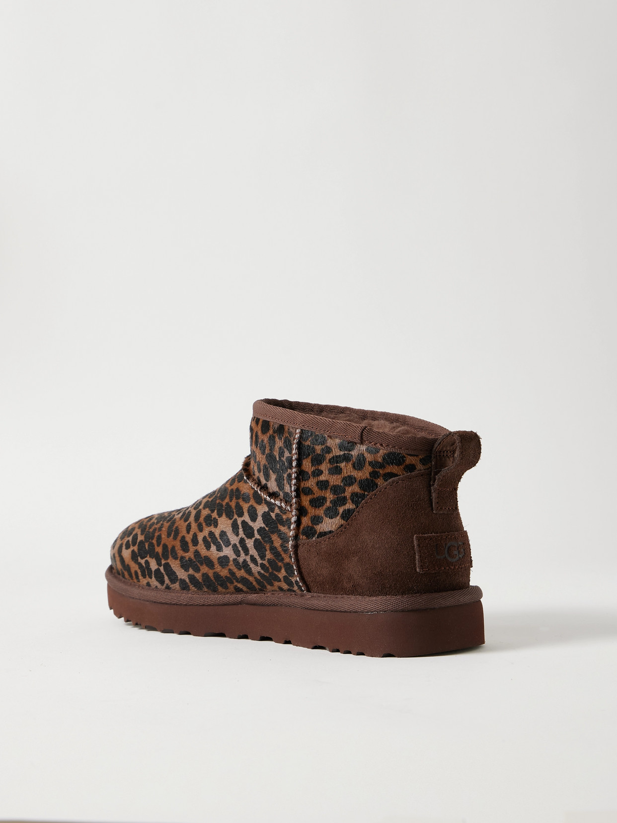 Ugg Classic Ultra Mini Caspian Leopard-print Calf Hair Boots In Animal Print
