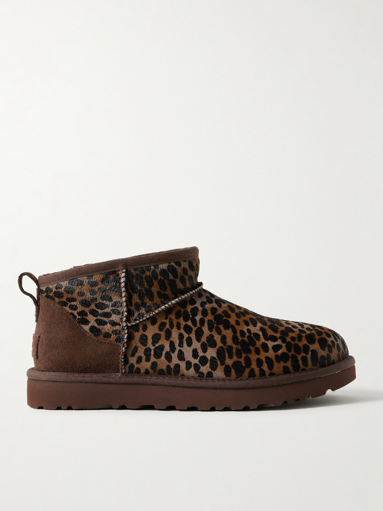 Ugg Classic Ultra Mini Caspian Leopard-print Calf Hair Boots In Animal Print