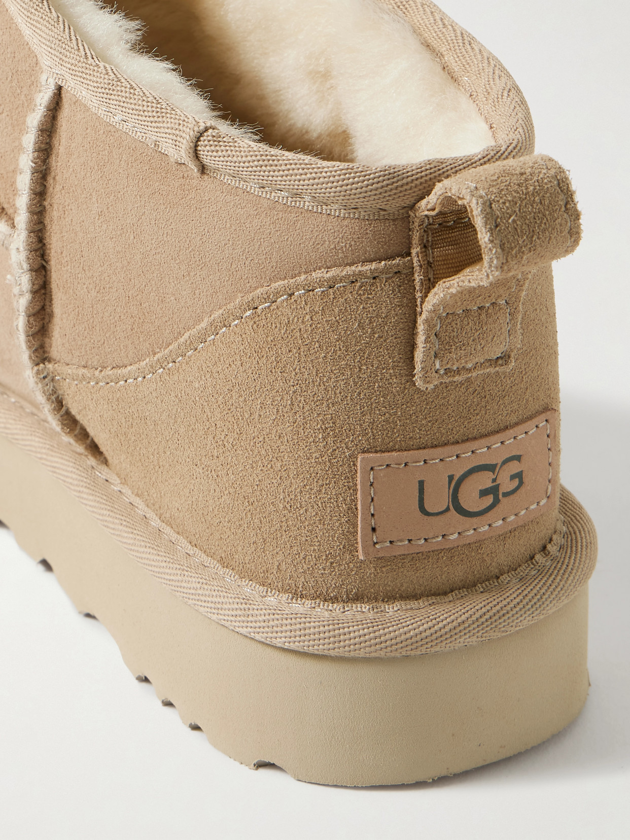 Shop Ugg Classic Ultra Mini Shearling Boots In Neutrals