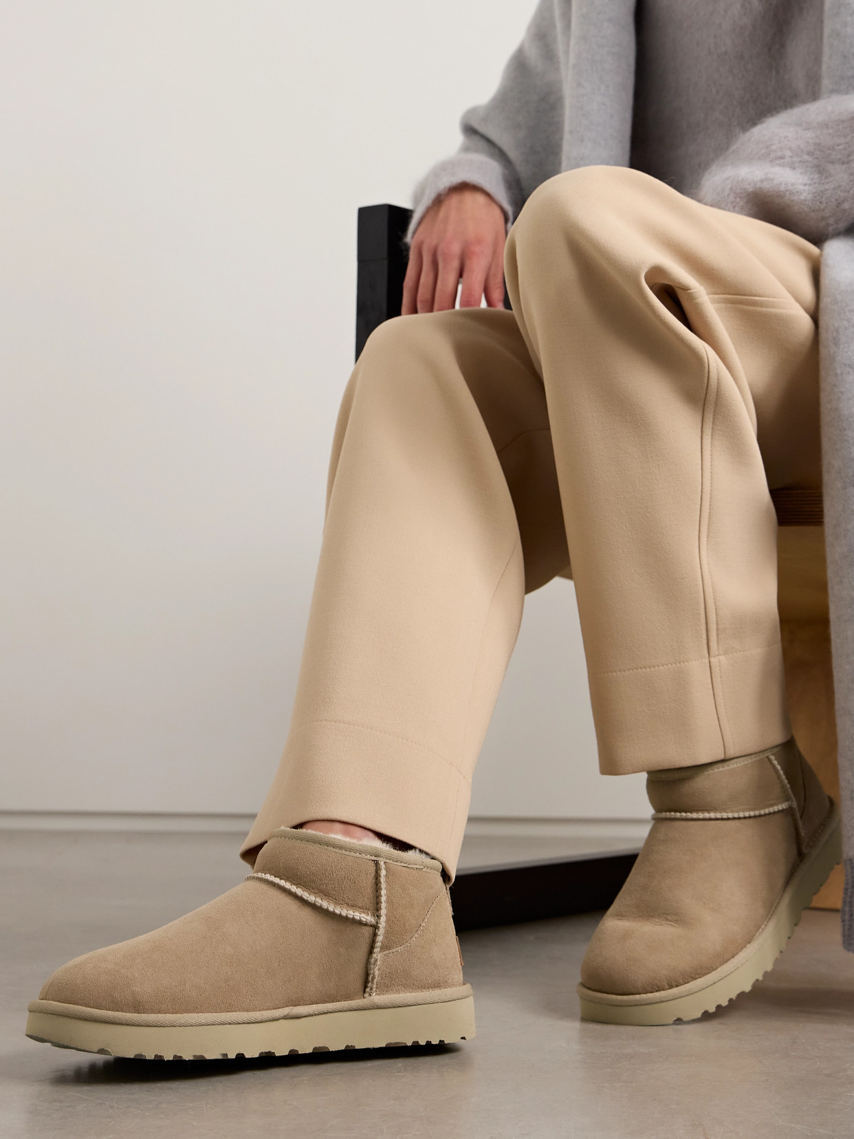Shop Ugg Classic Ultra Mini Shearling Boots In Neutrals