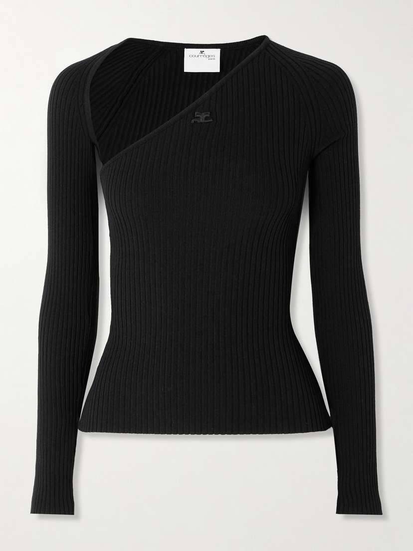 Courrèges Slash Asymmetric Ribbed-knit Sweater