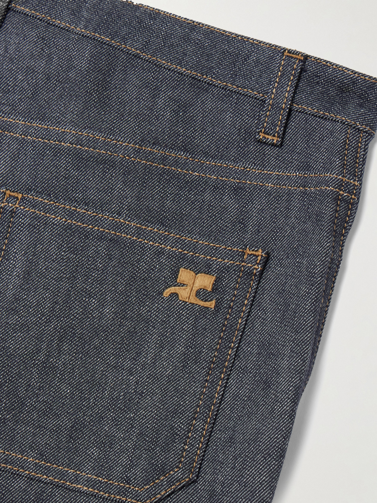 Reversed Cropped Cutout High-Rise Flared Jeans