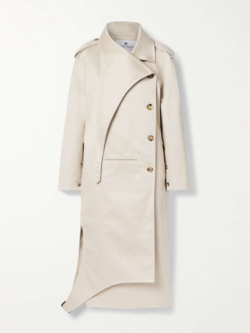 Courrèges Asymmetric Cotton-gabardine Trench Coat