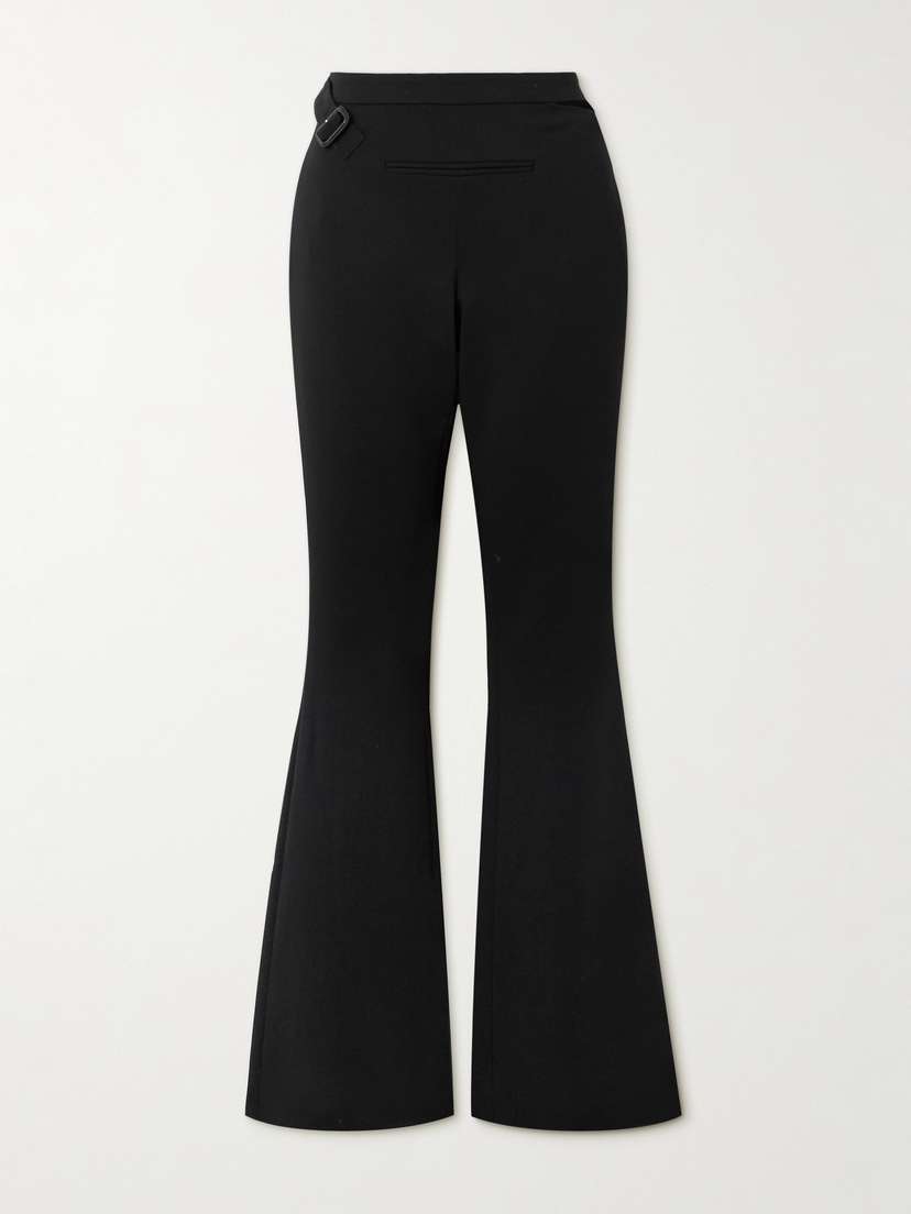 Courrèges Cutout Buckled Wool-blend Flared Pants
