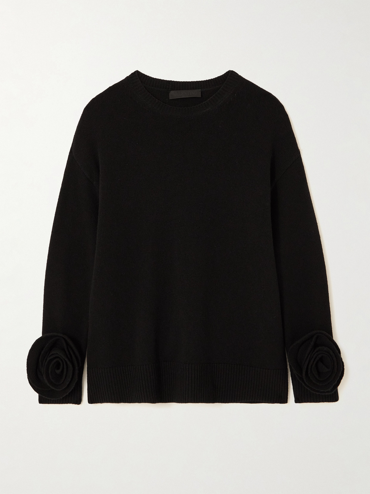 Valentino Regular Fit Wool Jersey Sweater In Black