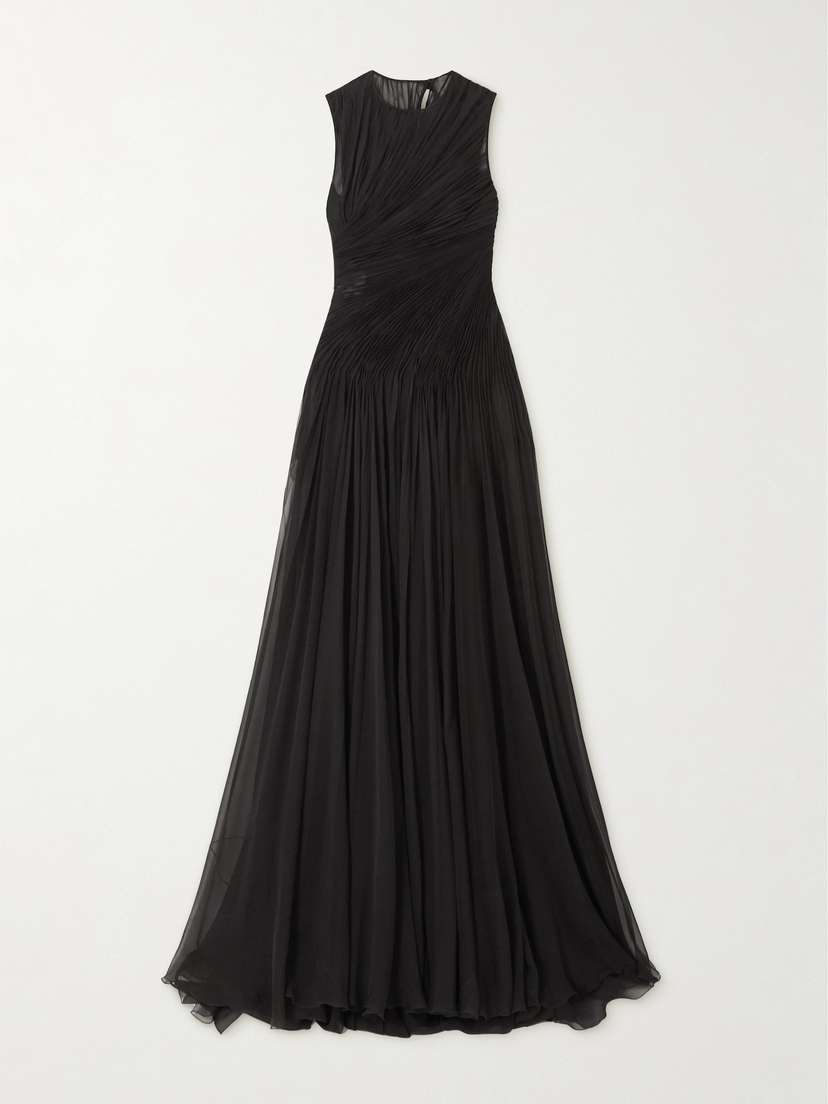 Valentino Garavani — Ruched pleated silk-chiffon gown