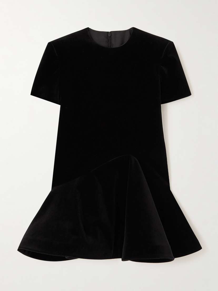 Valentino Garavani Cotton-blend Velvet Mini Dress