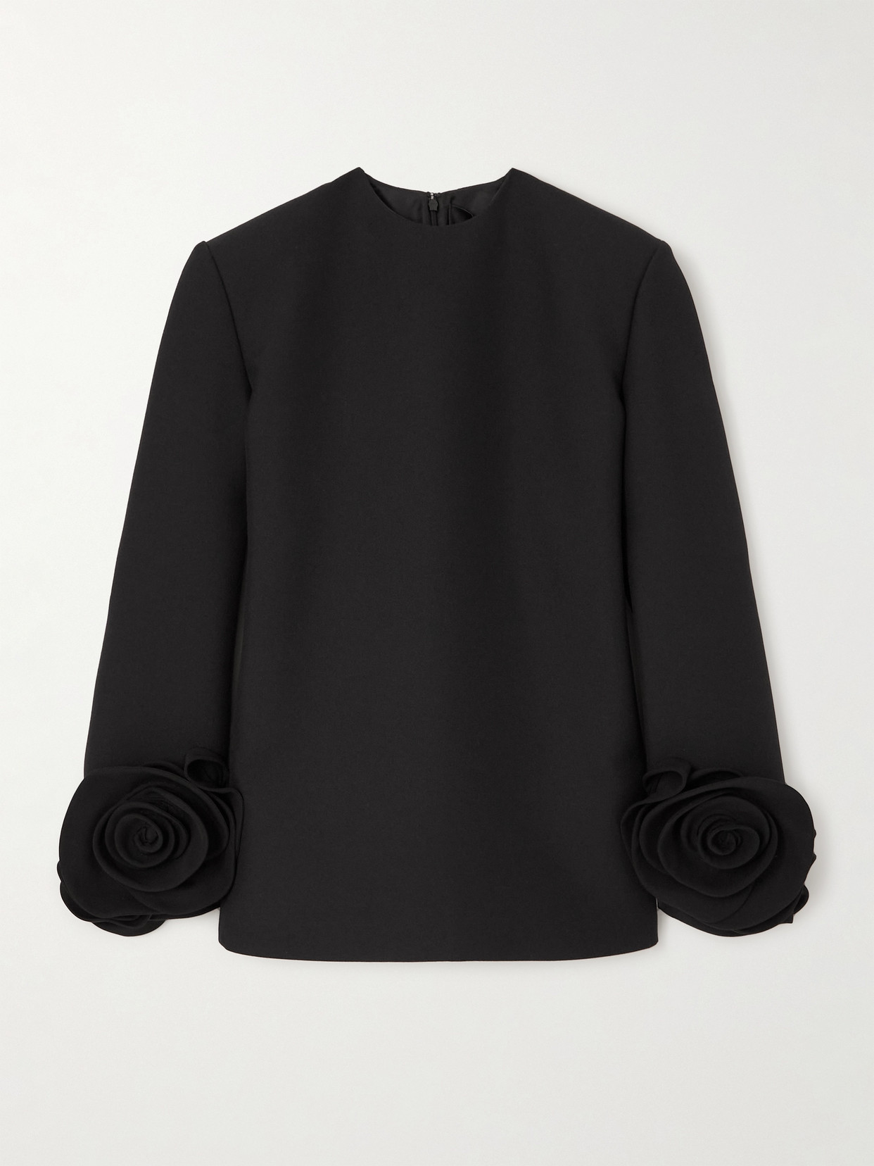 Valentino Garavani - Appliquéd Virgin Wool And Silk-blend Mini Dress - Black