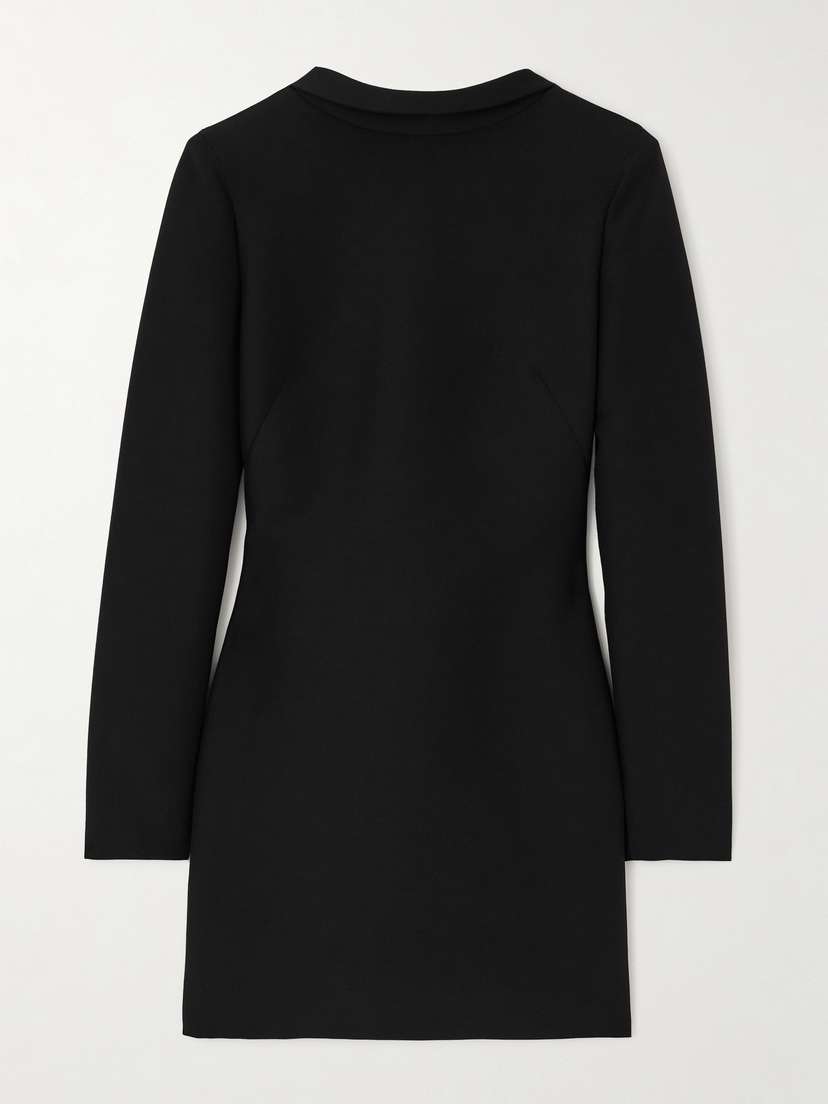 Valentino Garavani Open-back Bow-embellished Wool And Silk-blend Crepe Mini Dress