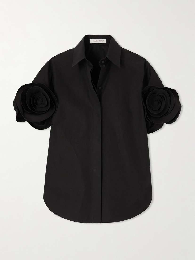 Valentino Garavani Embellished Cotton-poplin Shirt
