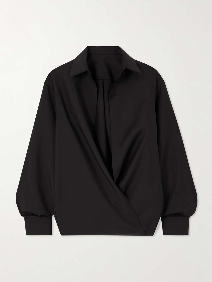 Valentino Garavani Satin-twill Wrap Blouse