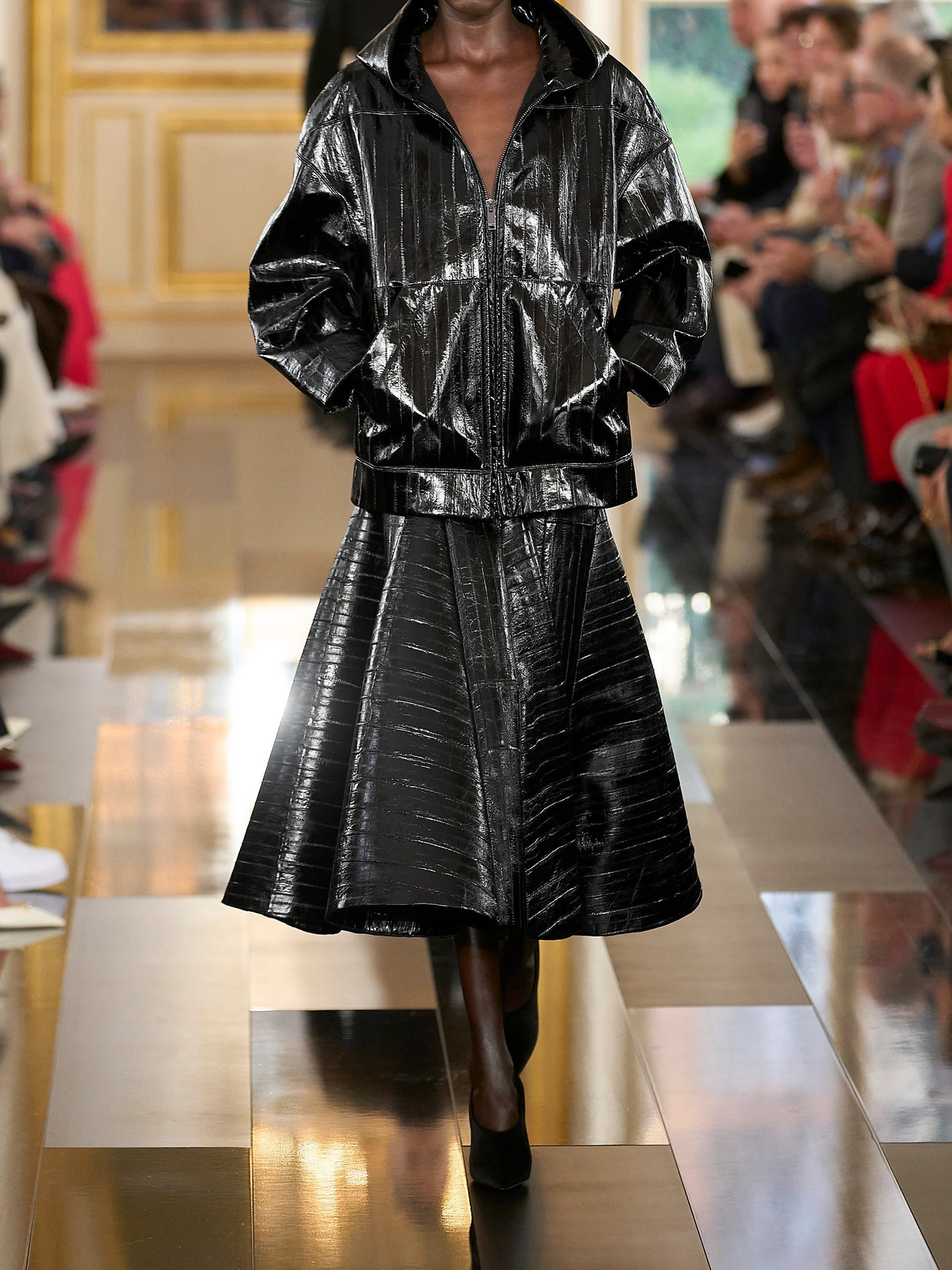 Garavani - Oversized Glossed-Leather Hooded Jacket