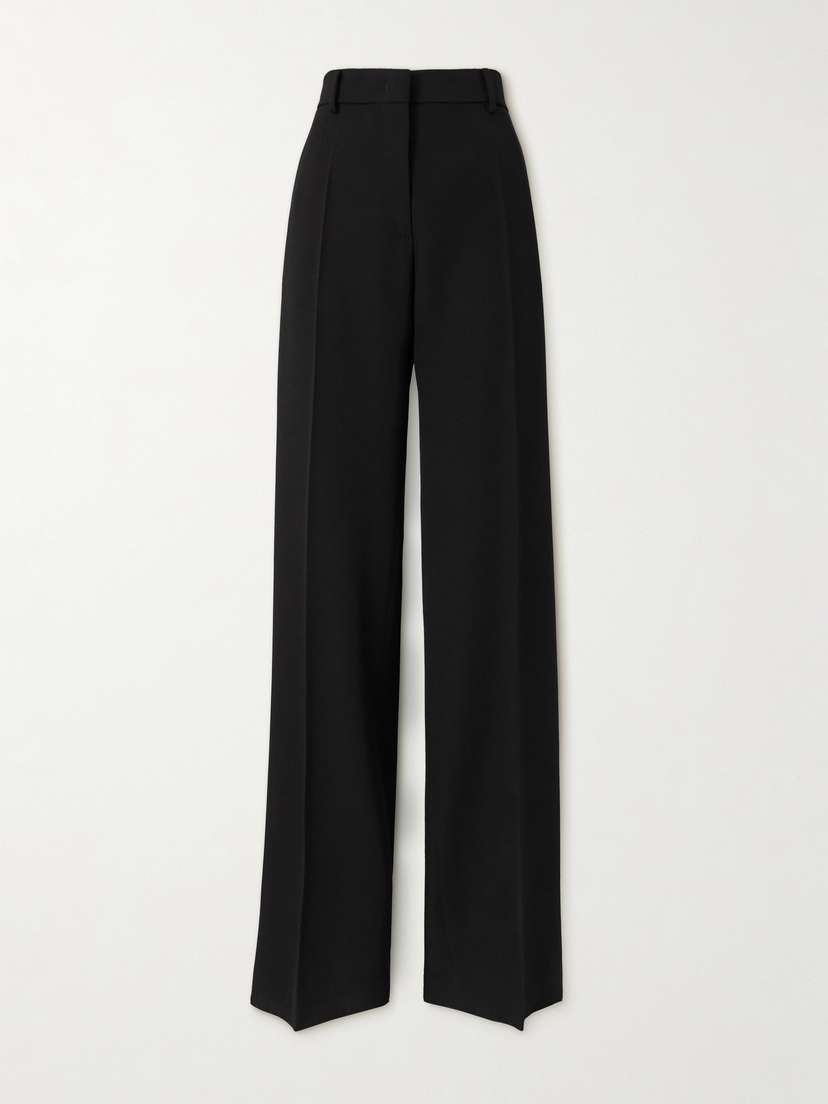Valentino Garavani Grain De Poudre Wool Wide-leg Pants