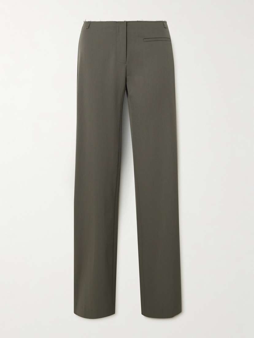 St. Agni Frayed Wool-blend Twill Straight-leg Pants
