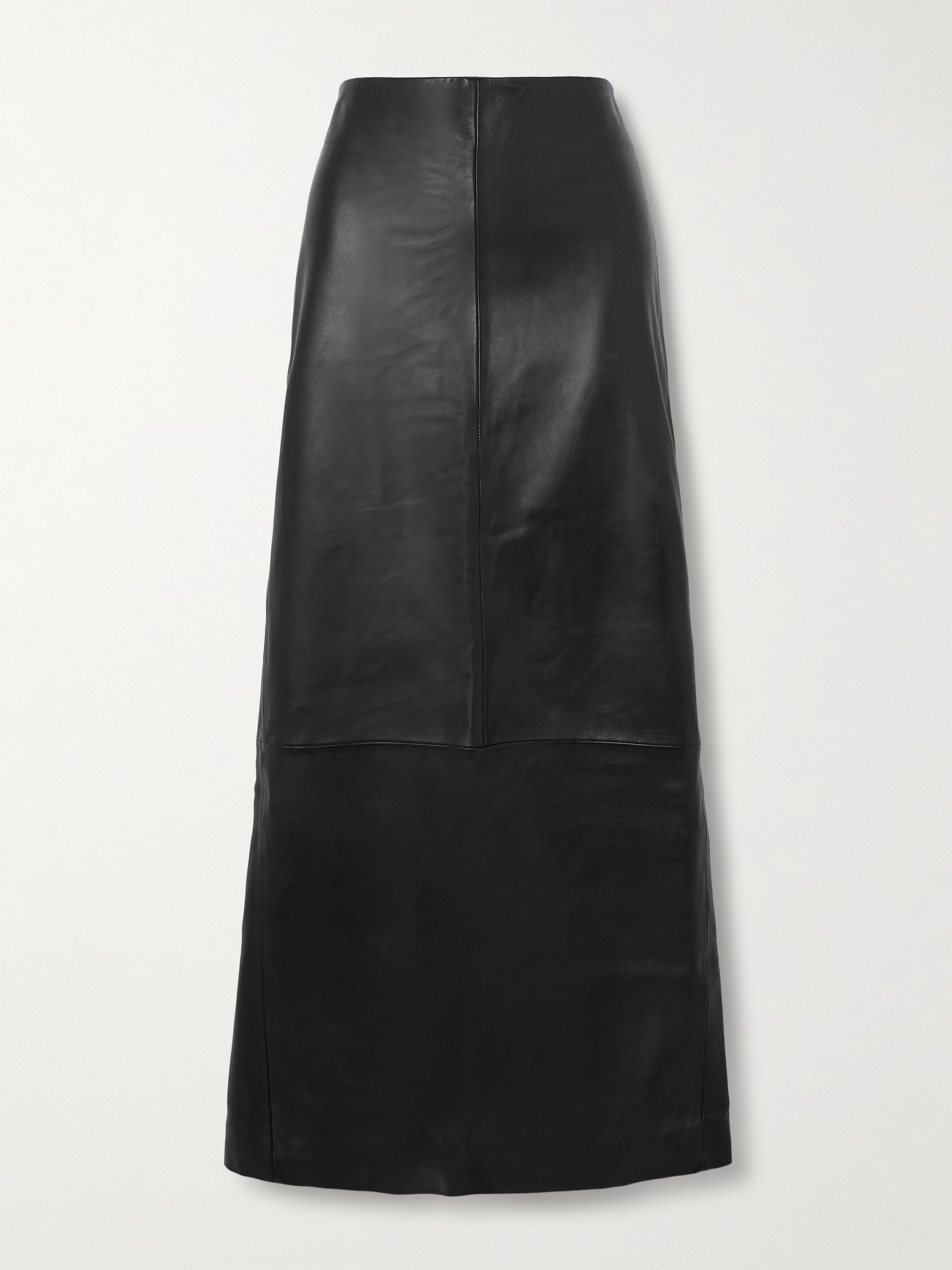 St. Agni Paneled leather maxi skirt