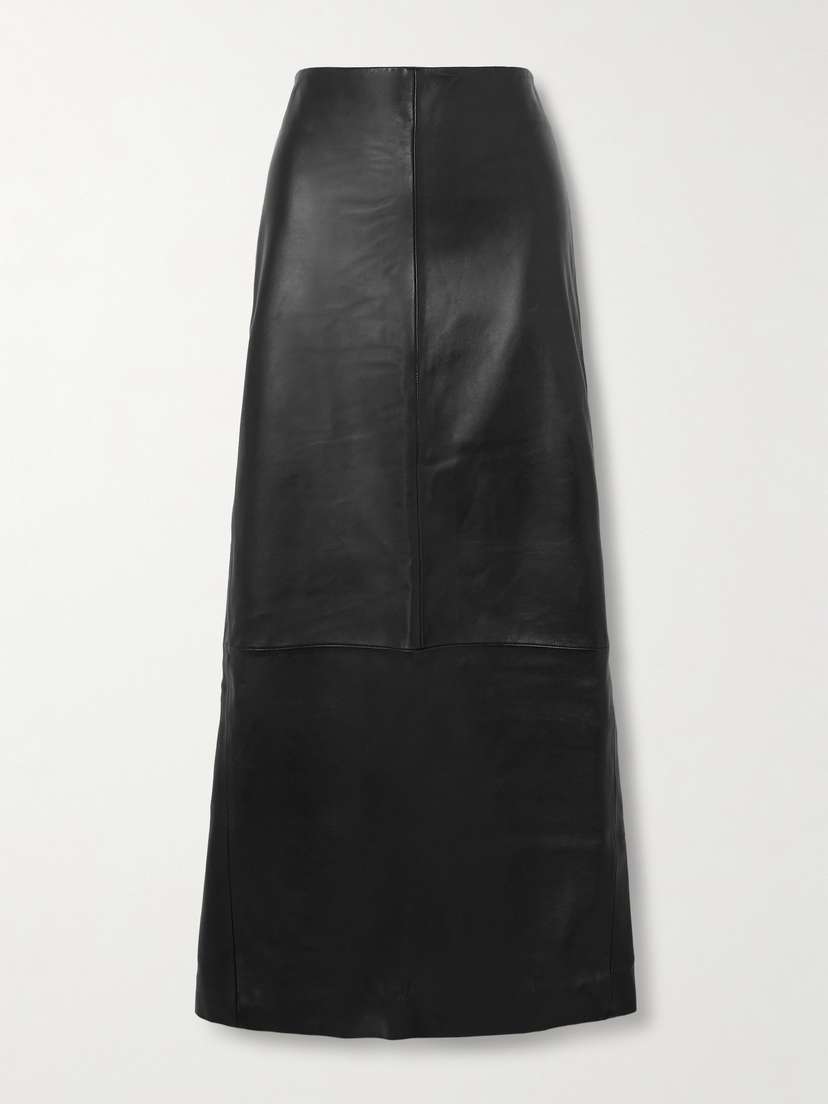 St. Agni Paneled Leather Maxi Skirt