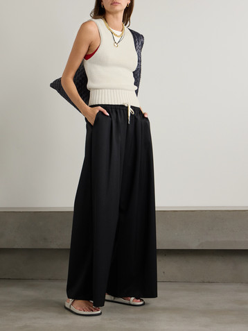 St. Agni Crocheted cotton, linen and silk-blend tank