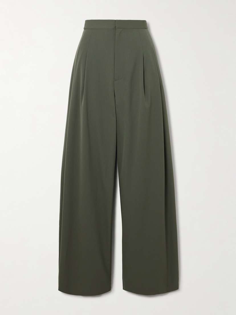 St. Agni Pleated Wool-blend Twill Wide-leg Pants