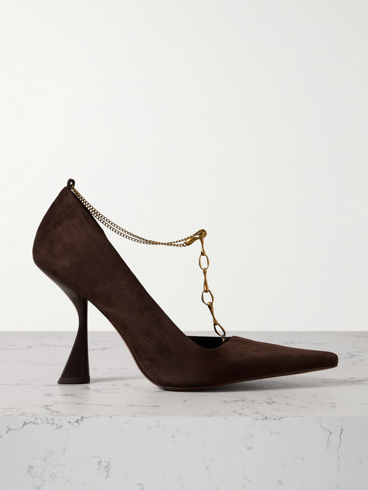 Cult Gaia - Dionne Embellished Suede Pumps - Brown