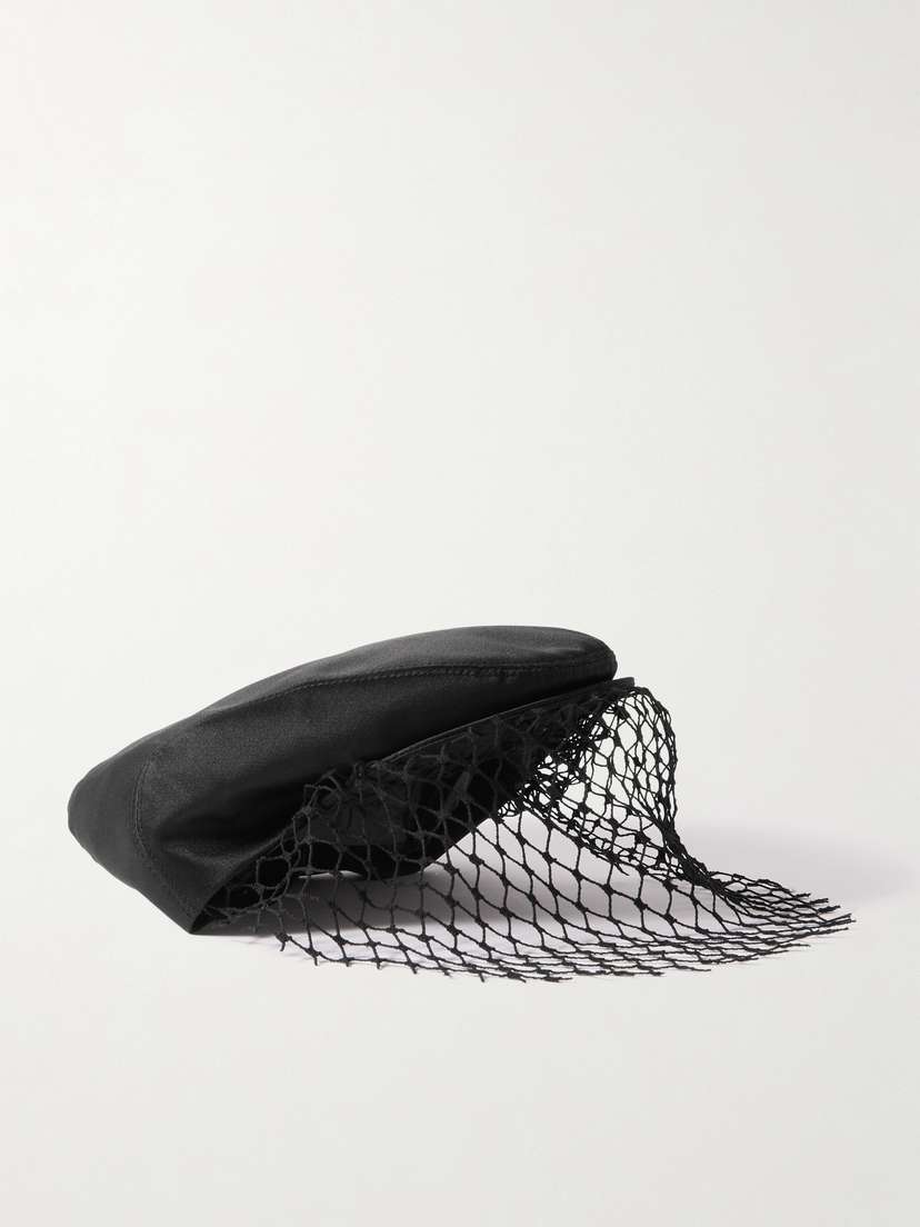 Dolce & Gabbana Duchesse-satin Veiled Flat Cap