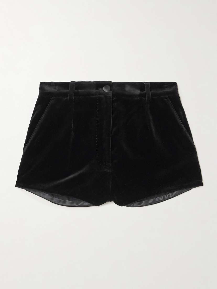 Dolce & Gabbana Satin-trimmed Cotton-blend Velvet Shorts