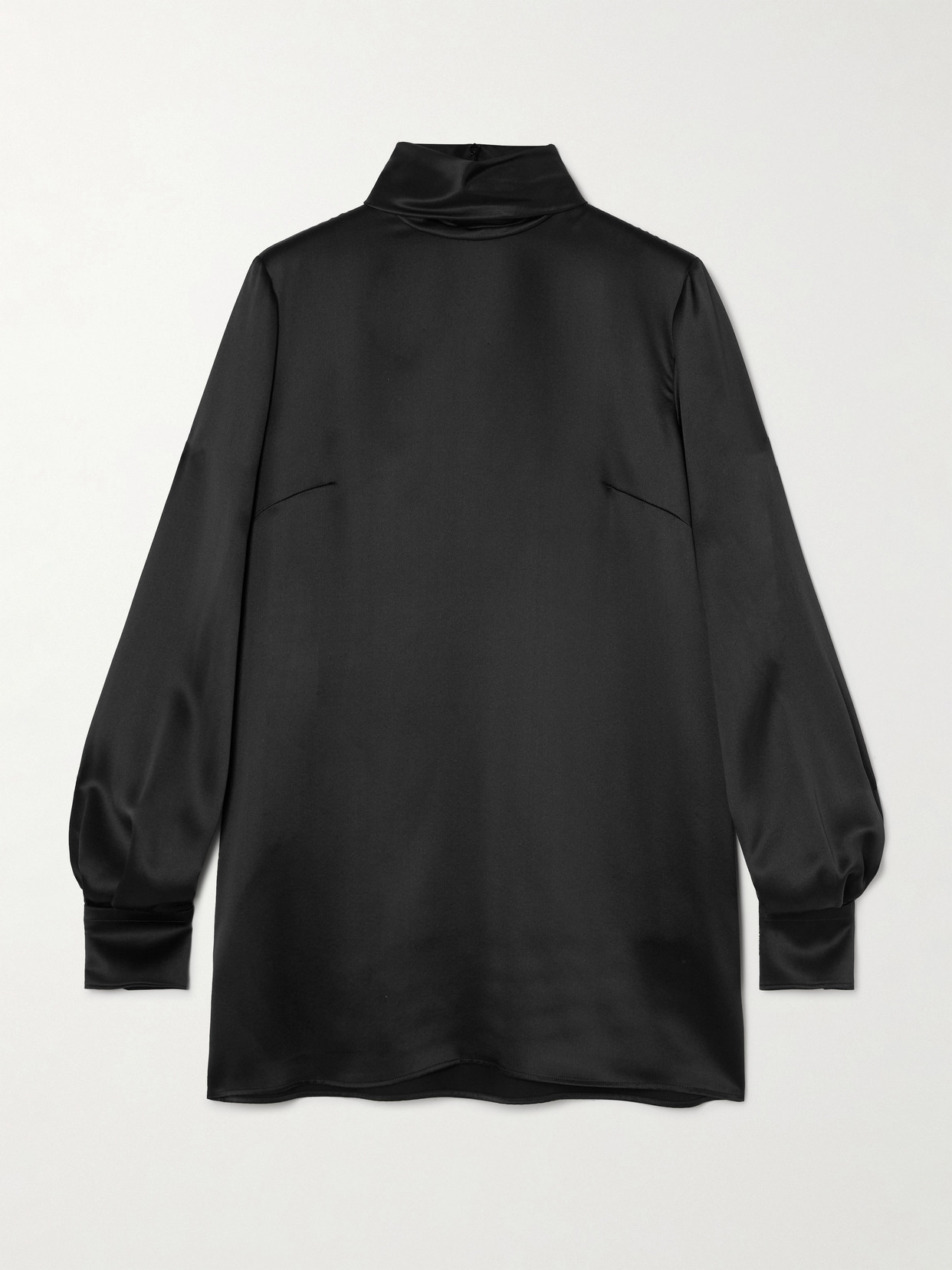 Dolce & Gabbana Silk-satin Turtleneck Top In Black