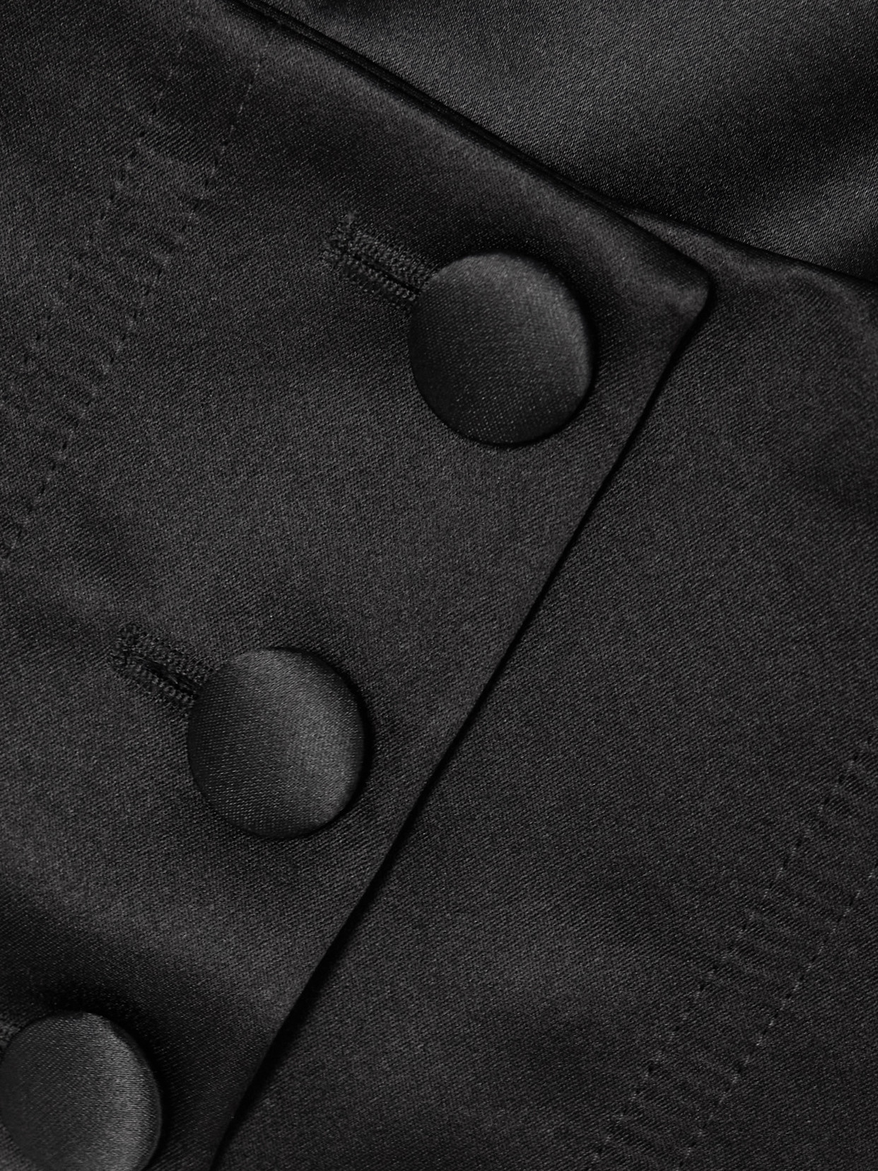 Dolce & Gabbana Double-breasted Duchesse Silk-satin Vest In Black