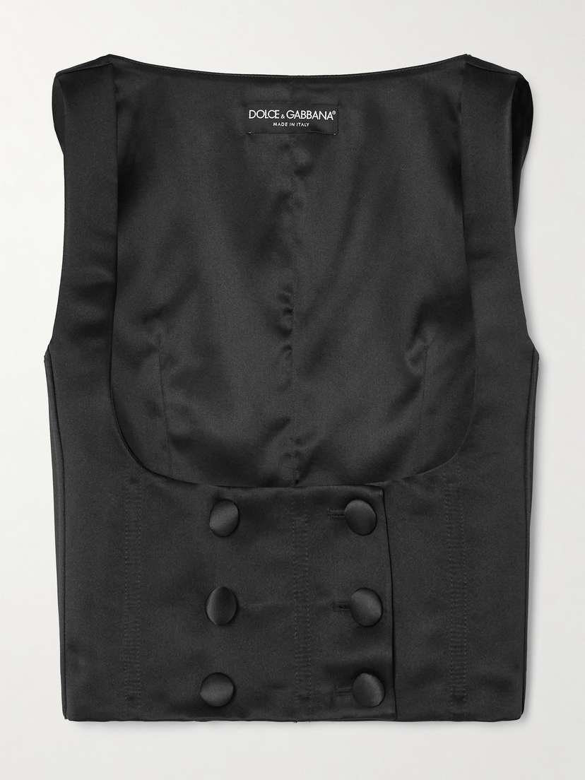 Dolce & Gabbana Double-breasted Duchesse Silk-satin Vest