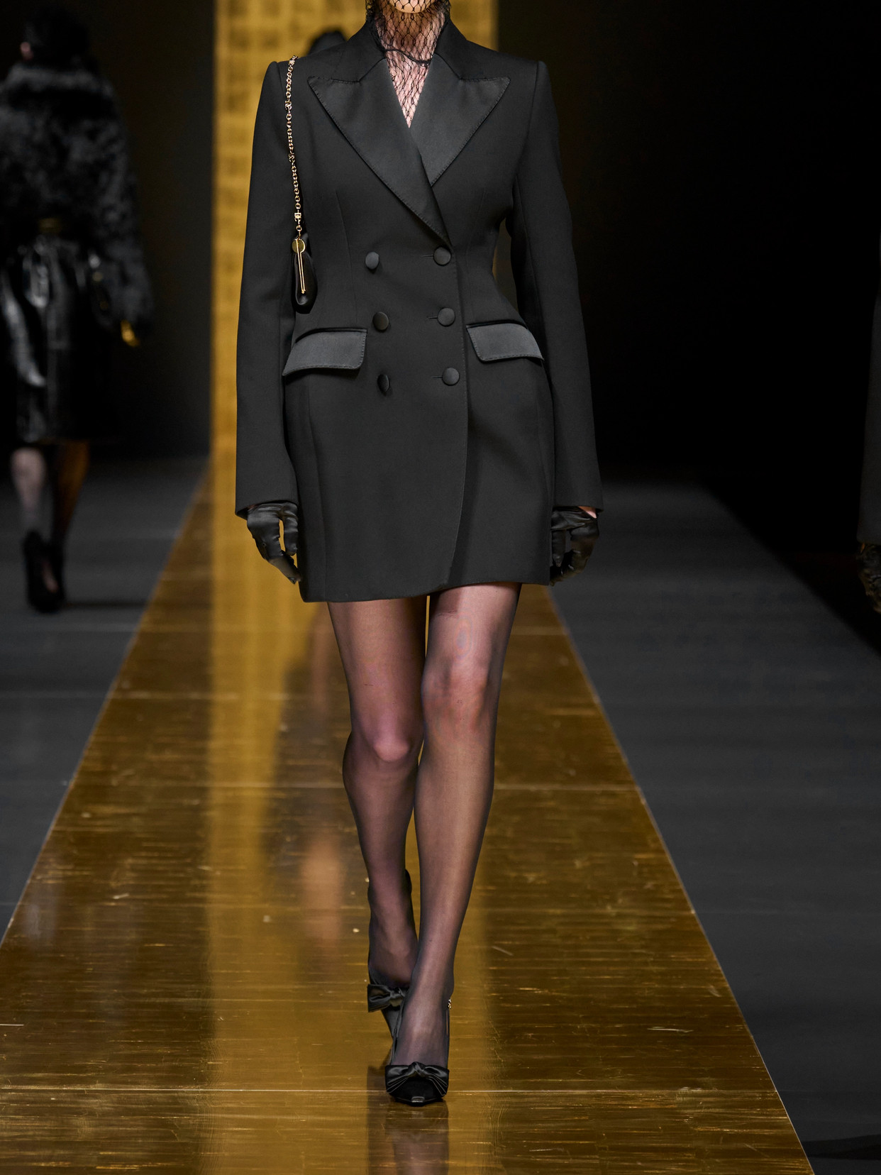 Dolce & Gabbana Double-breasted Silk-blend Satin-trimmed Wool-blend Twill Coat In Black