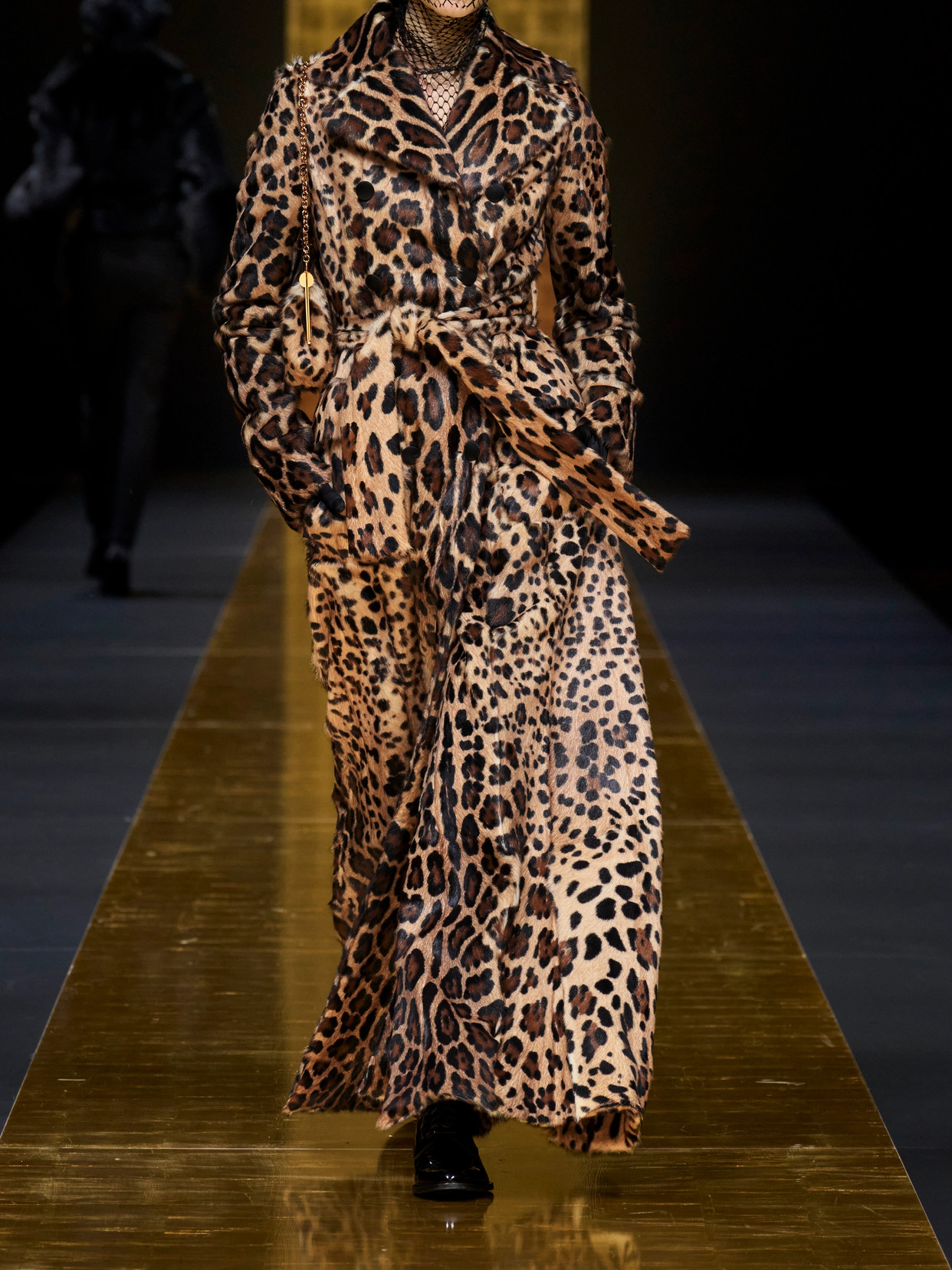 Dolce & Gabbana Belted Double-breasted Leopard-print Goat Hair Coat In Animal Print