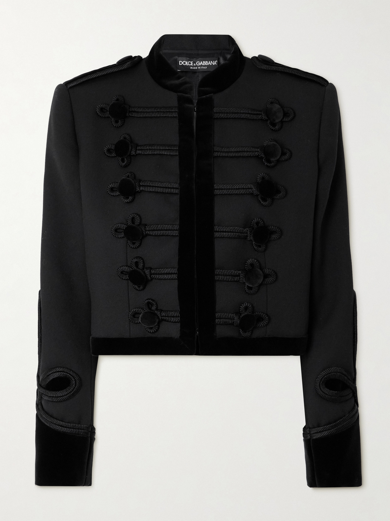 Dolce & Gabbana Gabardine-jacke Mit Schulterklappen In Black