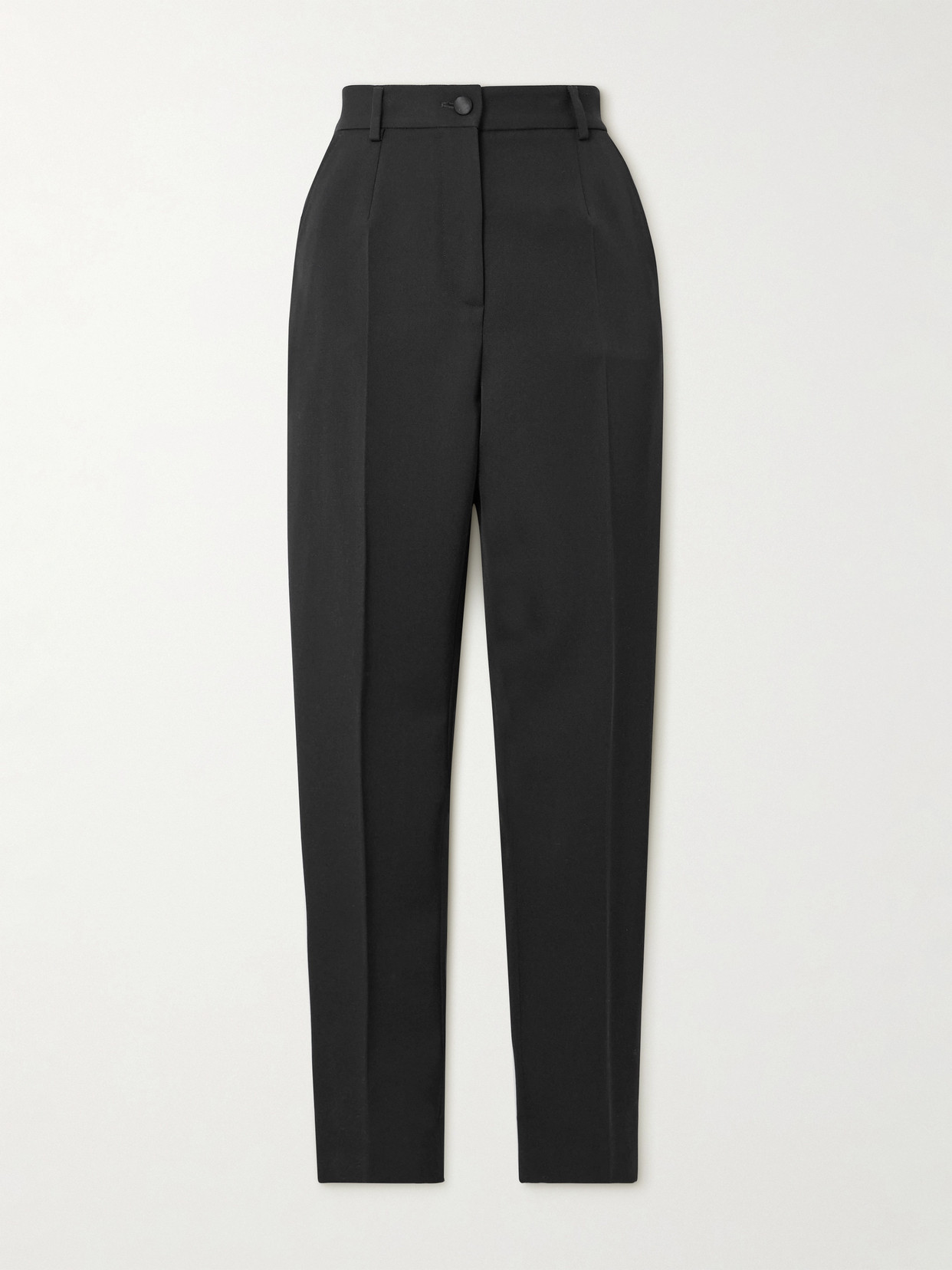 Dolce & Gabbana - Pleated Wool-blend Gabardine Straight-leg Pants - Black